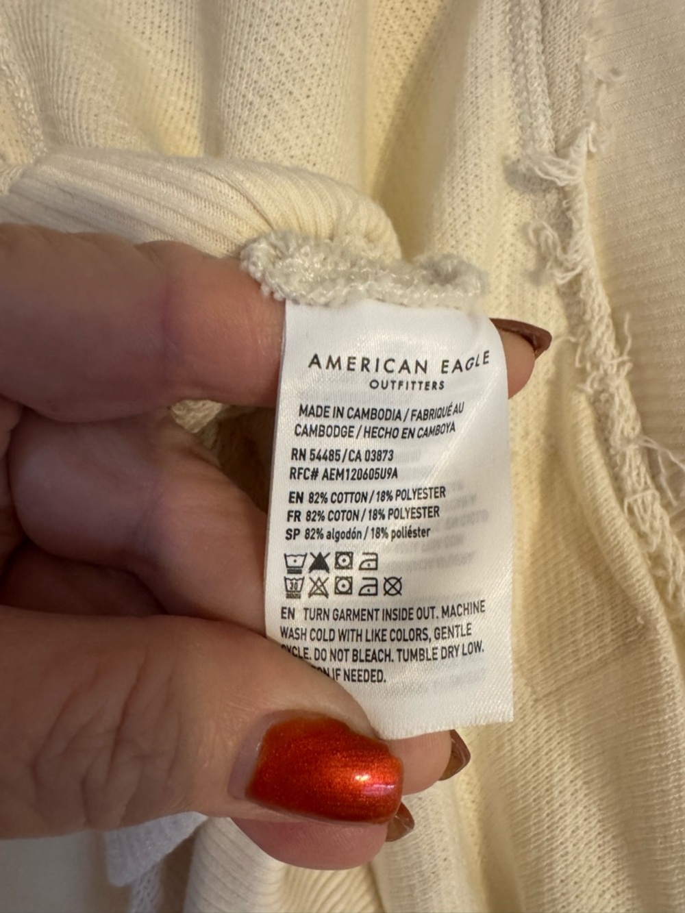 NWT  RET: $50    American Eagle Cream Casual Crop Pullover   SMALL    #A - Picture 7 of 9